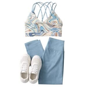 New LA + Image Light Blue Sports Bra Medium